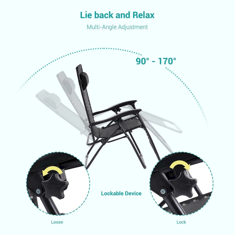 Chaise longue inclinable pliante Bonosuki Patio Zero Gravity