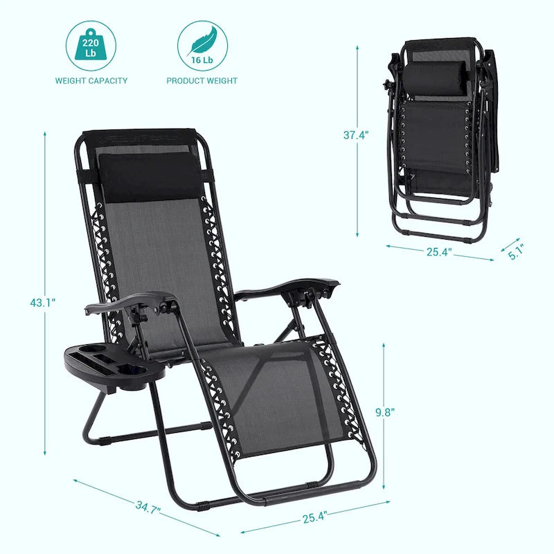 Chaise longue inclinable pliante Bonosuki Patio Zero Gravity