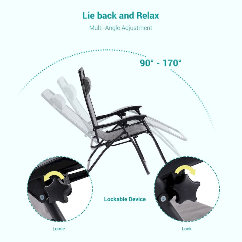 Chaise longue inclinable pliante Bonosuki Patio Zero Gravity
