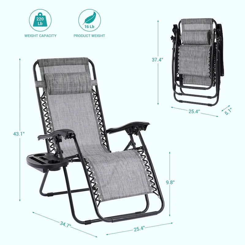 Chaise longue inclinable pliante Bonosuki Patio Zero Gravity