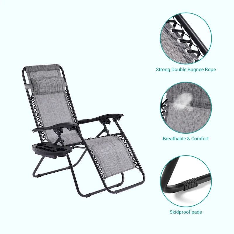 Chaise longue inclinable pliante Bonosuki Patio Zero Gravity