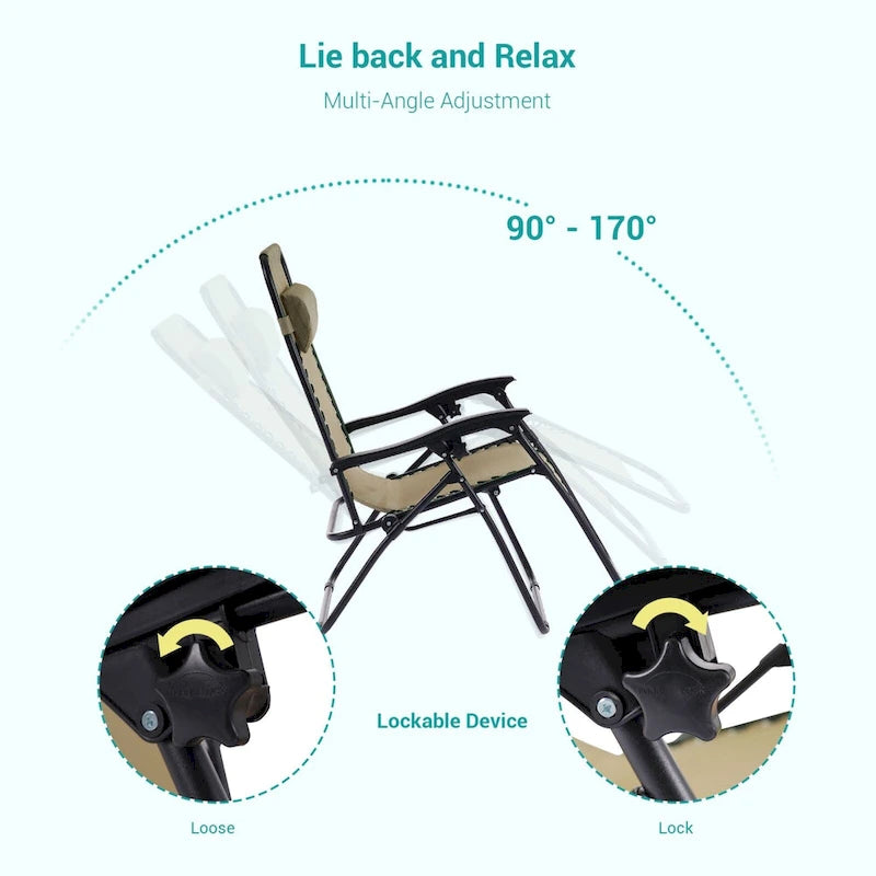 Chaise longue inclinable pliante Bonosuki Patio Zero Gravity