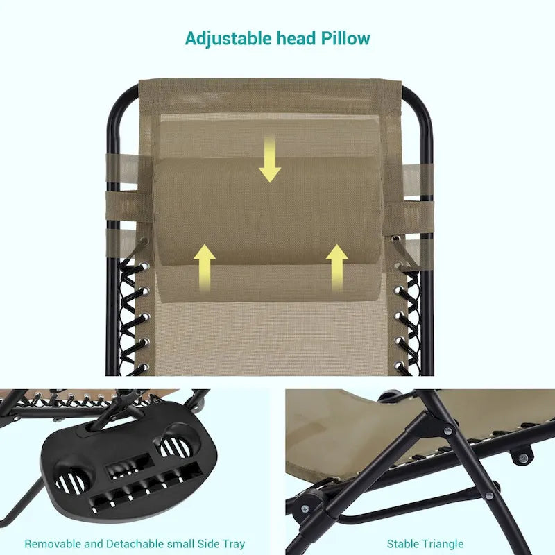 Chaise longue inclinable pliante Bonosuki Patio Zero Gravity