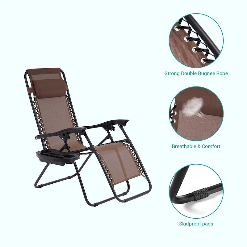 Chaise longue inclinable pliante Bonosuki Patio Zero Gravity