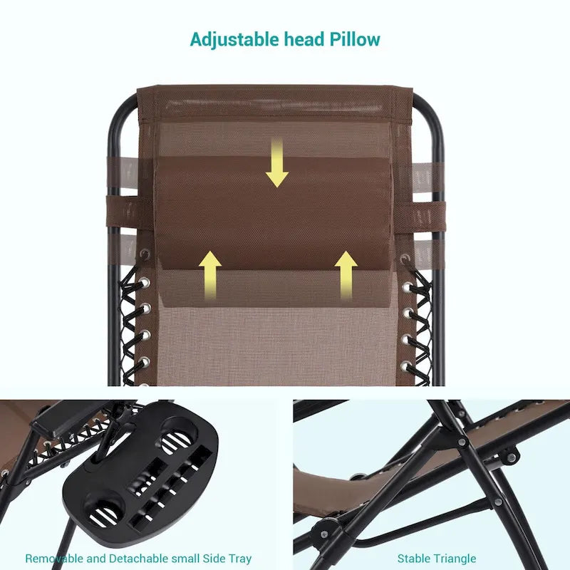 Chaise longue inclinable pliante Bonosuki Patio Zero Gravity