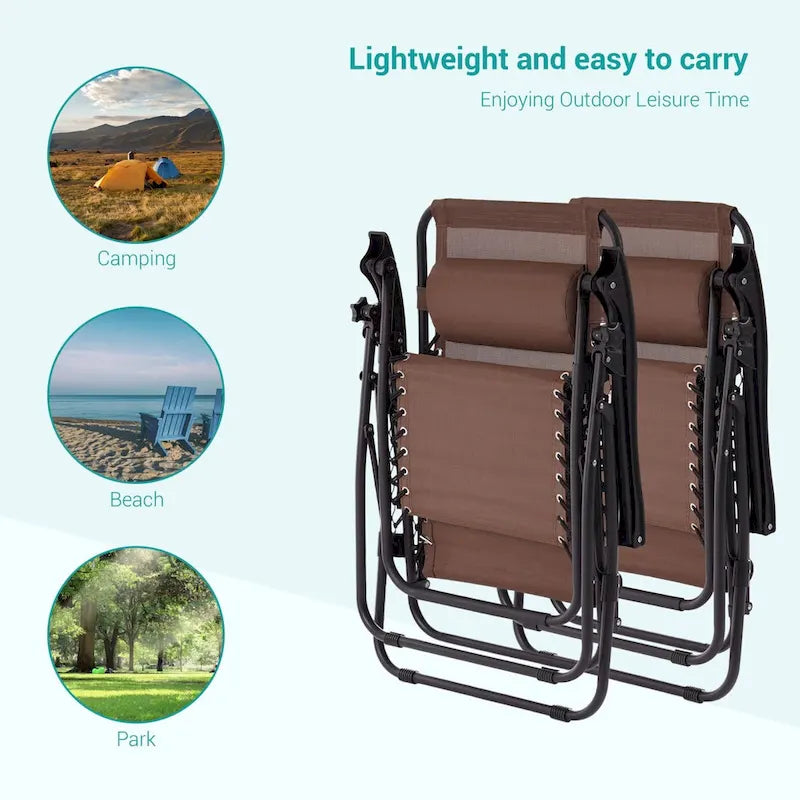 Chaise longue inclinable pliante Bonosuki Patio Zero Gravity