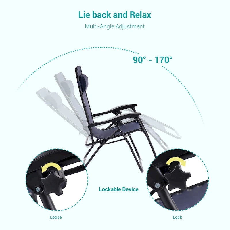 Chaise longue inclinable pliante Bonosuki Patio Zero Gravity