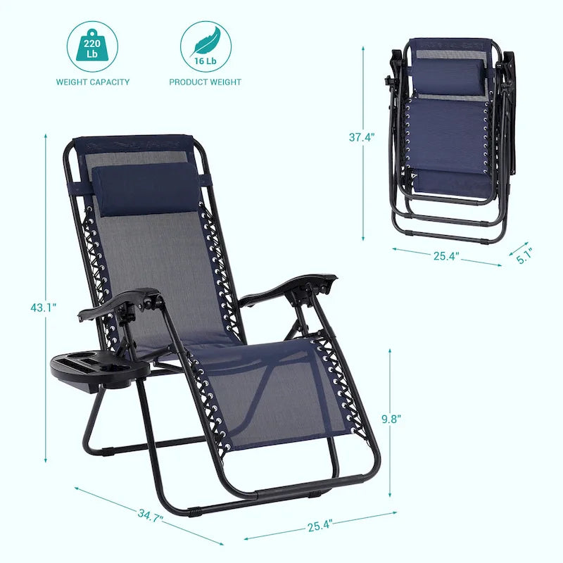Chaise longue inclinable pliante Bonosuki Patio Zero Gravity