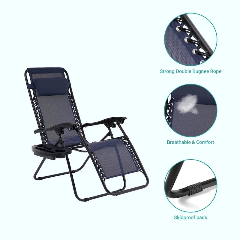 Chaise longue inclinable pliante Bonosuki Patio Zero Gravity