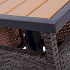Table d'appoint d'extérieur en rotin Outsunny avec insert pour parasol