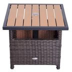Table d'appoint d'extérieur en rotin Outsunny avec insert pour parasol