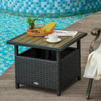 Table d'appoint d'extérieur en rotin Outsunny avec insert pour parasol