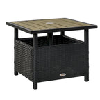 Table d'appoint d'extérieur en rotin Outsunny avec insert pour parasol