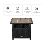 Table d'appoint d'extérieur en rotin Outsunny avec insert pour parasol
