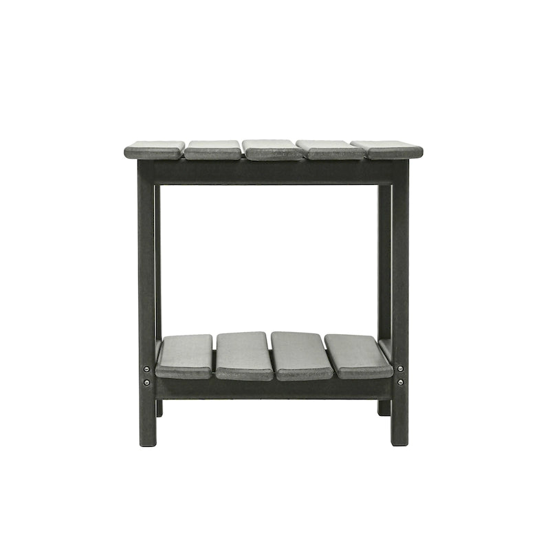 Hausfame 2 Tier Patio Table-Outdoor Coffee Table Adirondack Balcony Table HDPE Deck Table For Backyard Pool