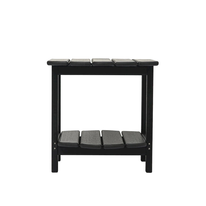 Hausfame 2 Tier Patio Table-Outdoor Coffee Table Adirondack Balcony Table HDPE Deck Table For Backyard Pool