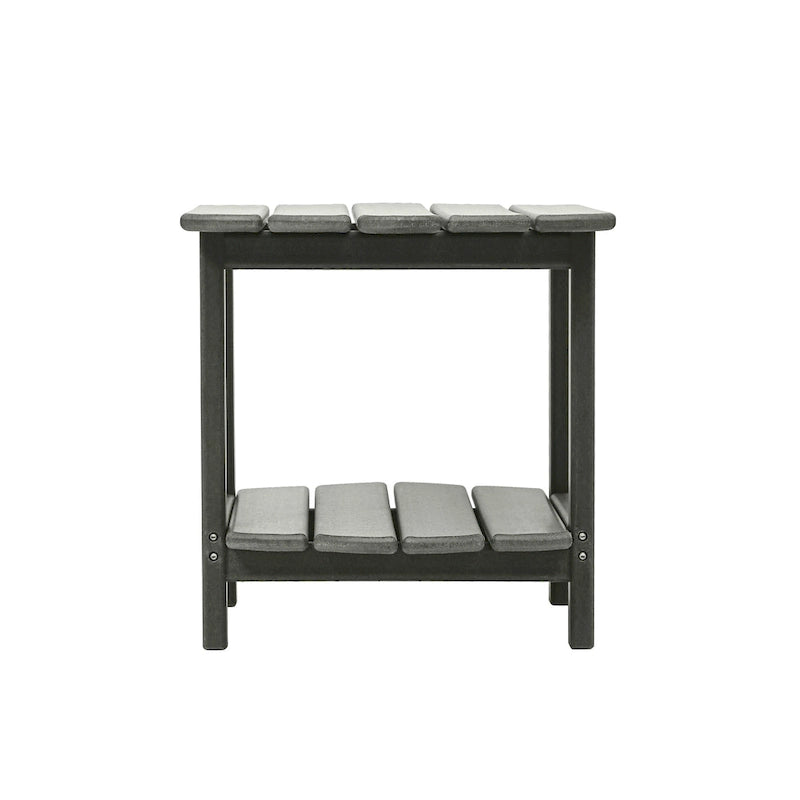 Hausfame Table de patio à 2 niveaux - Table basse d'extérieur pour balcon Adirondack - Table de terrasse en HDPE pour jardin et piscine