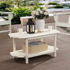 Hausfame Table de patio à 2 niveaux - Table basse d'extérieur pour balcon Adirondack - Table de terrasse en HDPE pour jardin et piscine