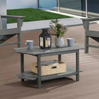 Hausfame Table de patio à 2 niveaux - Table basse d'extérieur pour balcon Adirondack - Table de terrasse en HDPE pour jardin et piscine
