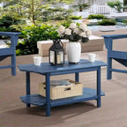 Hausfame Table de patio à 2 niveaux - Table basse d'extérieur pour balcon Adirondack - Table de terrasse en HDPE pour jardin et piscine