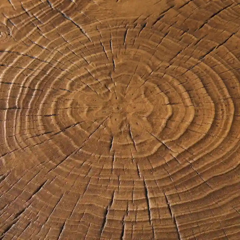 Table basse d'extérieur COSIEST en similicuir et fausse tranche d'arbre