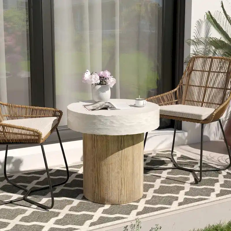 OSIEST 19.7 Outdoor Concrete Patio Coffee Table
