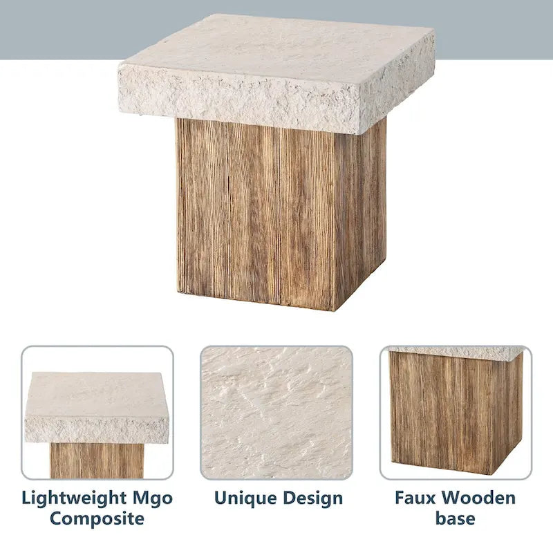 OSIEST 19.7 Table basse de patio d'extérieur en béton
