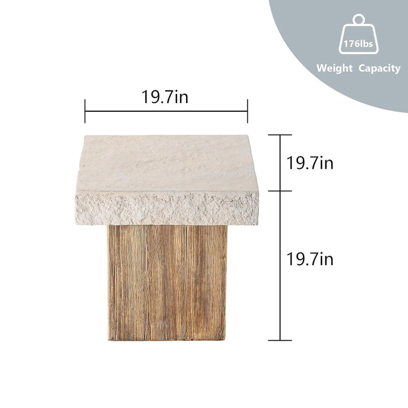 OSIEST 19.7 Table basse de patio d'extérieur en béton