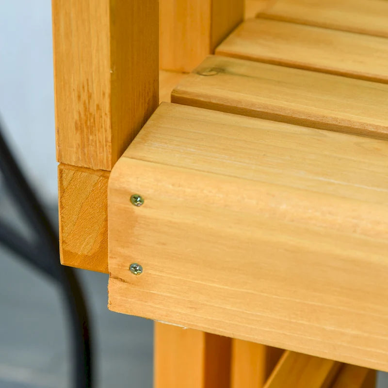 Balançoire de jardin Outsunny pour 2 personnes avec séchage rapide et accoudoirs larges, causeuse berçante en bois pour cour arrière