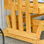 Balançoire de jardin Outsunny pour 2 personnes avec séchage rapide et accoudoirs larges, causeuse berçante en bois pour cour arrière