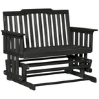Balançoire de jardin Outsunny pour 2 personnes avec séchage rapide et accoudoirs larges, causeuse berçante en bois pour cour arrière