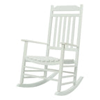 Kozyard High Back Slat Solid Wood Porch Rocking Chair