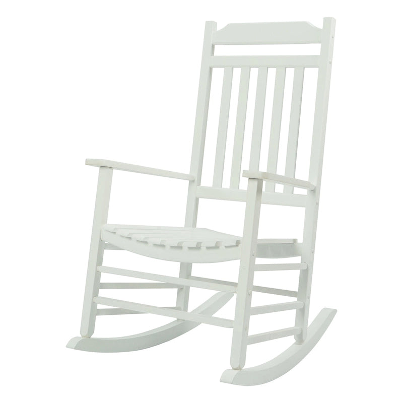 Kozyard High Back Slat Solid Wood Porch Rocking Chair