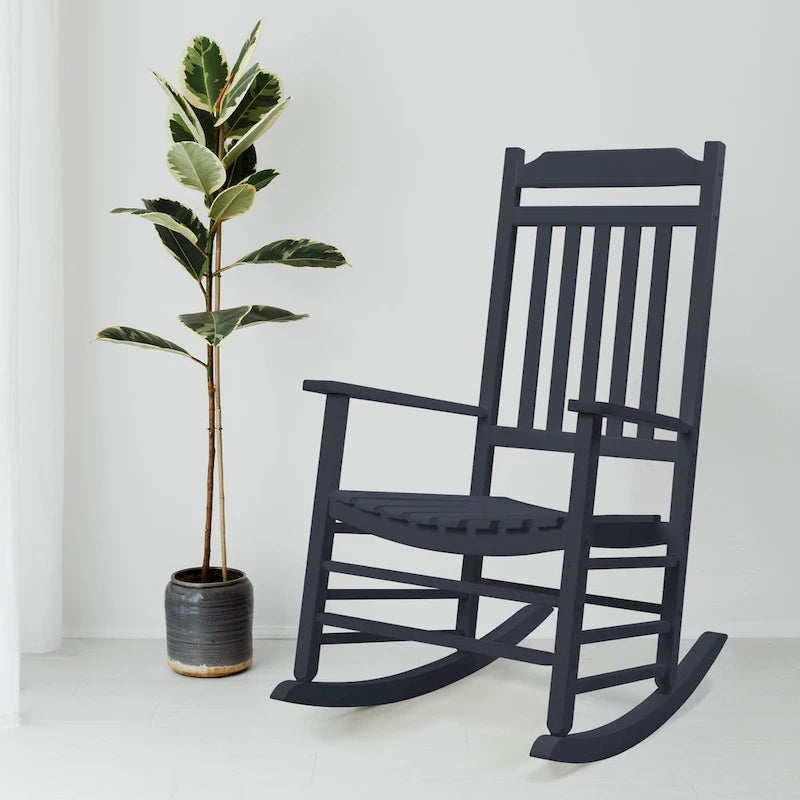 Chaise à bascule de véranda en bois massif Kozyard High Back Slat