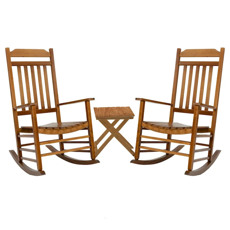 Chaise à bascule de véranda en bois massif Kozyard High Back Slat