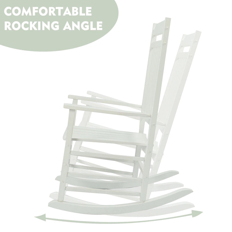 Chaise à bascule de véranda en bois massif Kozyard High Back Slat