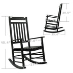 Chaise à bascule de véranda en bois massif Kozyard High Back Slat