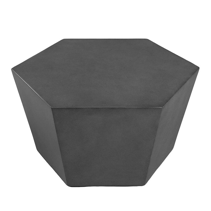 Table Basse d'Extérieur Hexagonale en Oxyde de Magnésium 28 pouces UPHA