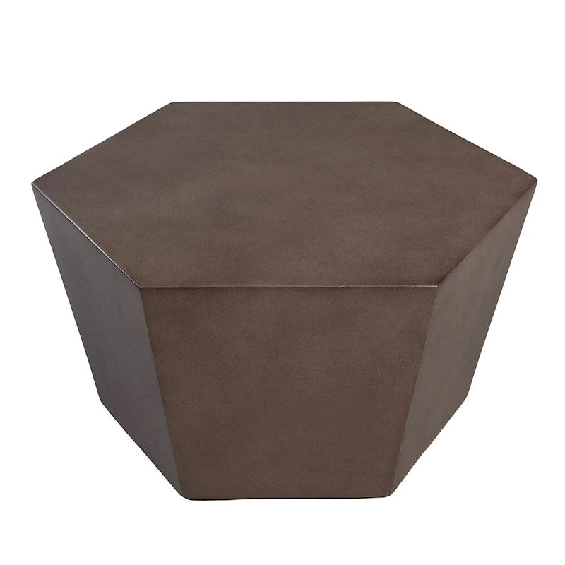 Table Basse d'Extérieur Hexagonale en Oxyde de Magnésium 28 pouces UPHA