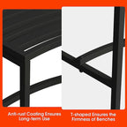 Banc de Foyer Courbé, Ensemble de 4, Banc Extérieur en Métal pour Foyer