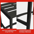 Banc de Foyer Courbé, Ensemble de 4, Banc Extérieur en Métal pour Foyer