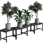 Banc de Foyer Courbé, Ensemble de 4, Banc Extérieur en Métal pour Foyer