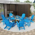 Ensemble de conversation de chaises pliantes d'extérieur Polytrends Laguna en HDPE toutes saisons pour patio (ensemble de 12 pièces)