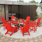 Ensemble de conversation de chaises pliantes d'extérieur Polytrends Laguna en HDPE toutes saisons pour patio (ensemble de 12 pièces)