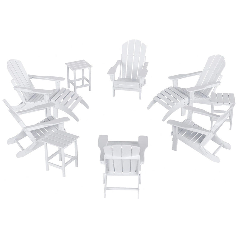 Ensemble de conversation de chaises pliantes d'extérieur Polytrends Laguna en HDPE toutes saisons pour patio (ensemble de 12 pièces)