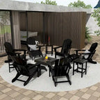 Ensemble de conversation de chaises pliantes d'extérieur Polytrends Laguna en HDPE toutes saisons pour patio (ensemble de 12 pièces)