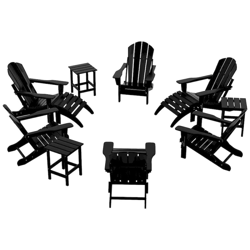 Ensemble de conversation de chaises pliantes d'extérieur Polytrends Laguna en HDPE toutes saisons pour patio (ensemble de 12 pièces)