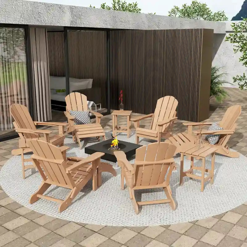 Ensemble de conversation de chaises pliantes d'extérieur Polytrends Laguna en HDPE toutes saisons pour patio (ensemble de 12 pièces)