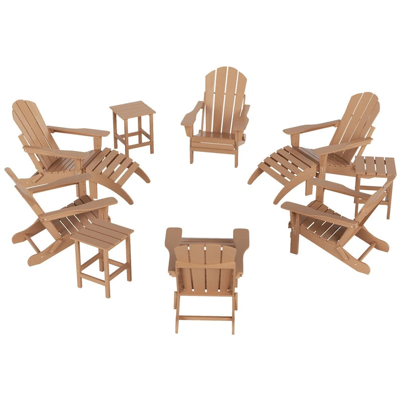 Ensemble de conversation de chaises pliantes d'extérieur Polytrends Laguna en HDPE toutes saisons pour patio (ensemble de 12 pièces)