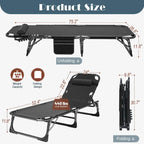 Lit de camp pliant portable avec matelas et oreiller double face - 75